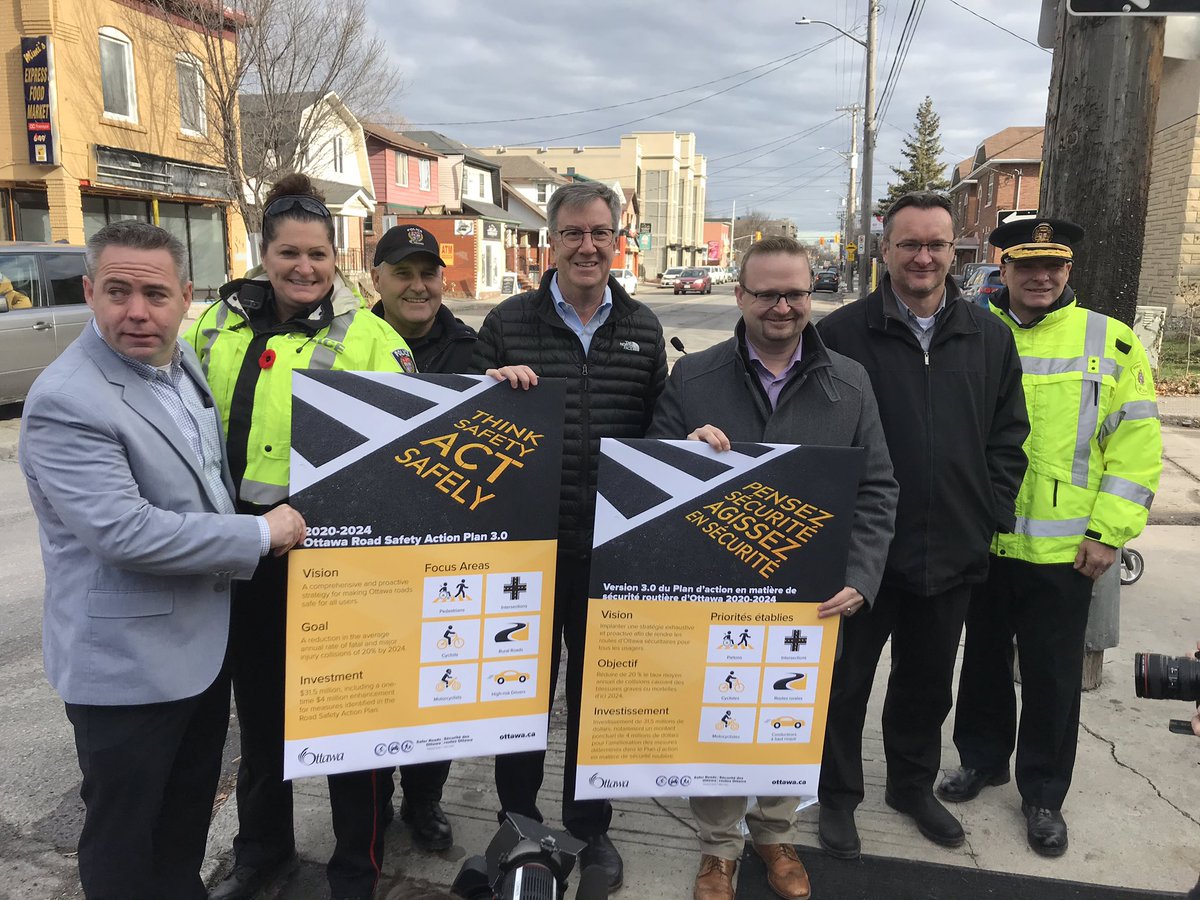 JimWatsonOttawa's tweet image. I’m proud to announce with @StephenBlais historic investments of $31.5 million in 2020 and a robust plan to bring down by 20% the number of fatal and major injury collisions by 2024. Nous devons continuer notre travail pour rendre nos rues plus sécuritaires pour tous les usagers!