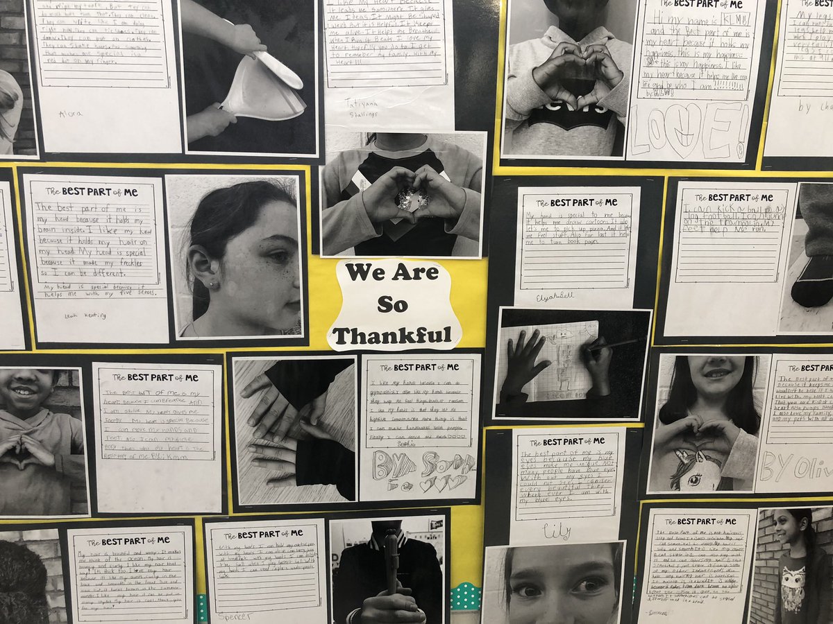 love doing this project with our third graders. “The Best part of me”. #bpslearners <a href="/BinghamEagles/">Bingham Farms Eagles</a> #BEF #thankful