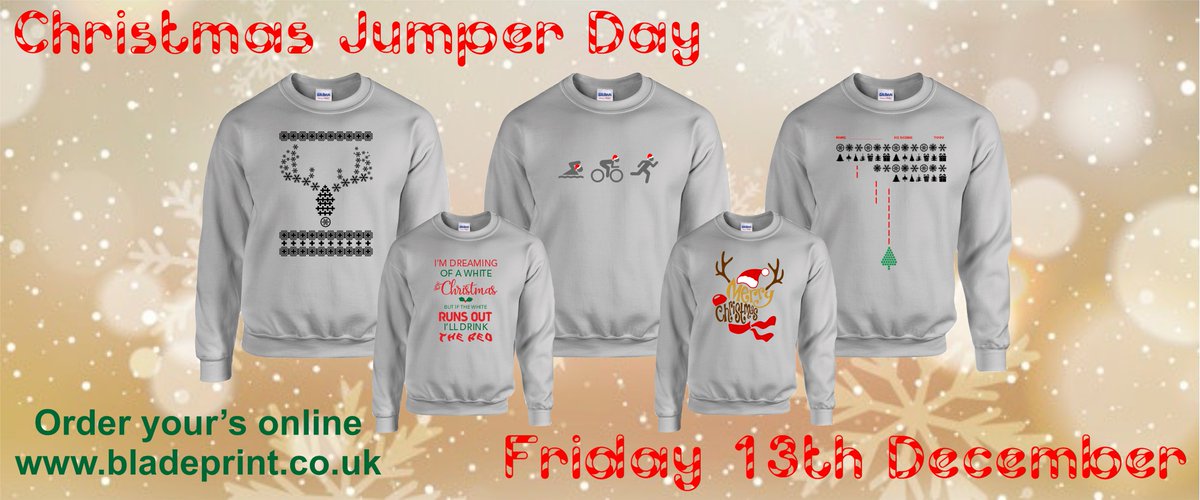 BladePrinting's tweet photo. Christmas Jumper Day is fast approaching, visit https://t.co/fYeKQ9KEva to place you order or give us a call to discuss. https://t.co/u5nPPj3GQ2