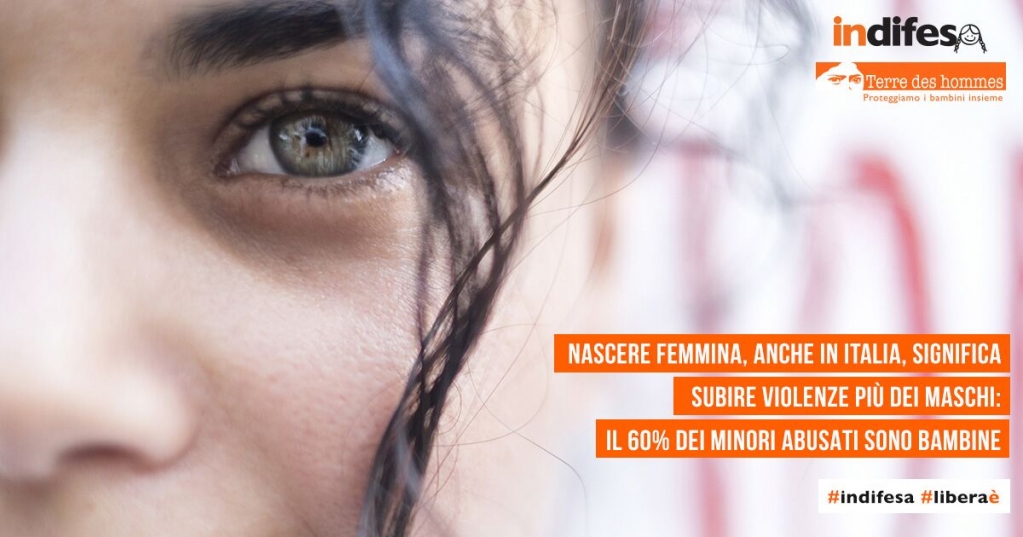 Nascere femmina, anche in Italia, significa subire violenza più dei maschi: il 60% delle vittime sono bambine. È ora di fermare tutto questo. Sosteniamo la campagna #Indifesa al fianco delle bambine e delle ragazze #indifesa e #liberaè di @tdhitaly