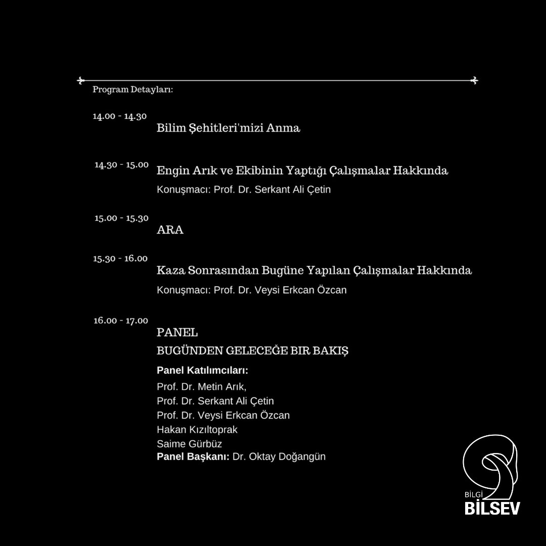 30 Kasım Bilim Şehitleri Anma ve Anlama Etkinliği program akışı  #30kasım #bilsev