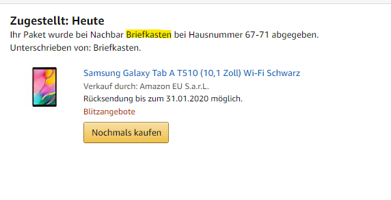PeterPraeder's tweet photo. @amazonDE Elektronik in den Flur legen gilt neuerdings als zugestellt? Im Briefkasten war es nicht!🤔 https://t.co/aF5zfCQqoZ