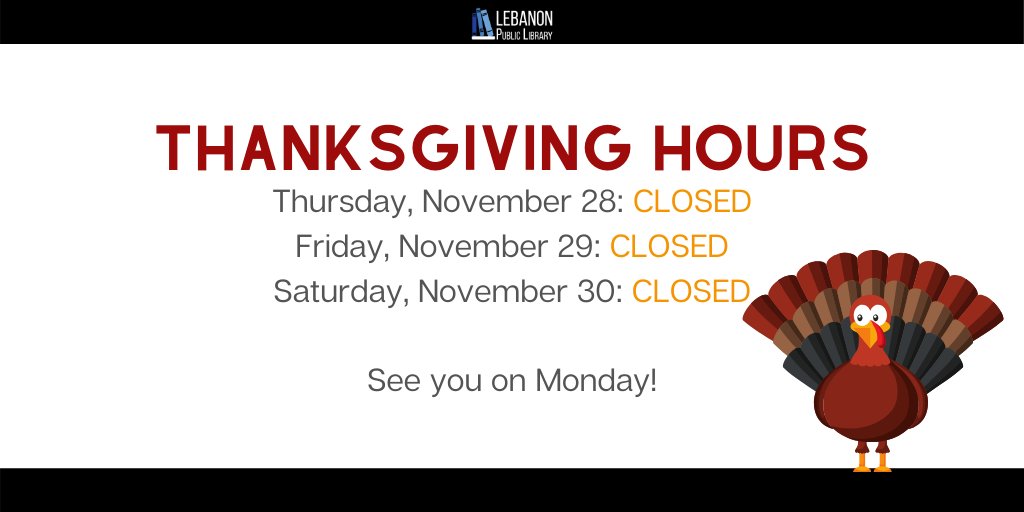 We're CLOSED this Thursday, Friday, and Saturday for Thanksgiving!