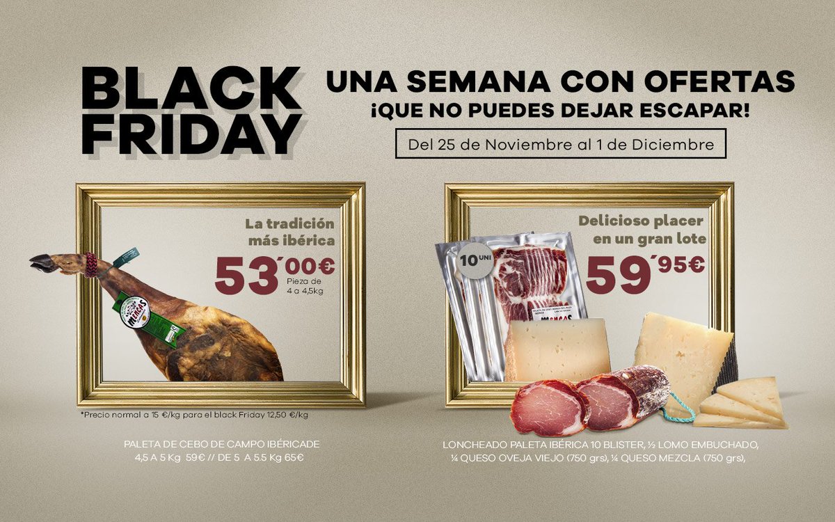 carnicasmencas's tweet photo. Disfruta un👌#BLACKFRIDAY muy ibérico.

Una semana con #OFERTAS que ¡no puedes dejar escapar!

https://t.co/5xddoi3KuN https://t.co/KMCA9THAai