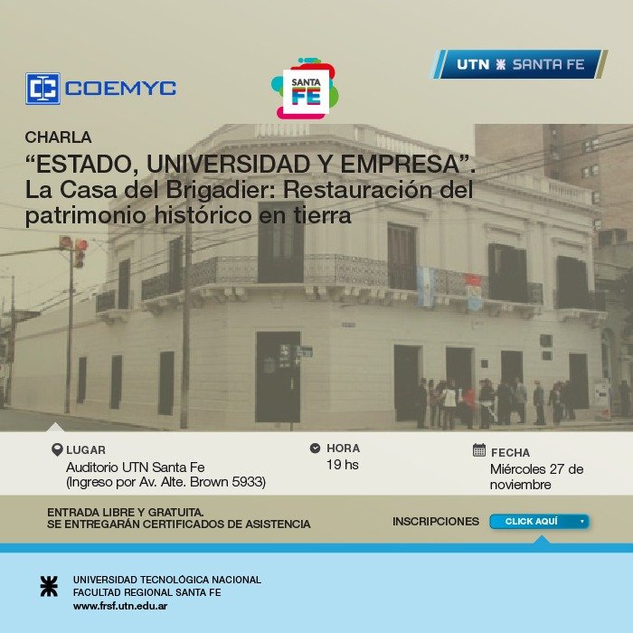 morinipedroj's tweet photo. #Charla "Estado, Universidad y Empresa." La casa del Brigadier. Restauración del patrimonio histórico en tierra. Inscripciones aquí 👇https://t.co/mX0BQwOlEf https://t.co/DZ303ExKMk