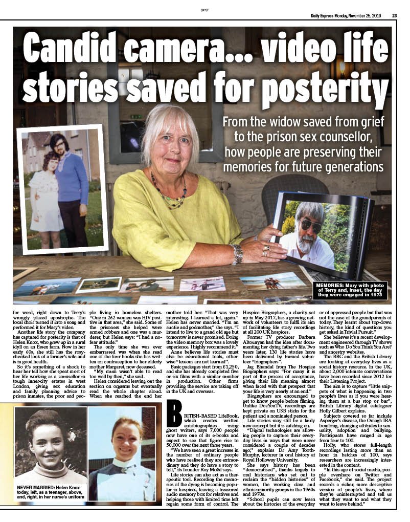 kathopps's tweet photo. Autobiographies aren't just for the rich and famous! My piece on how increasing numbers of us are telling our 'life stories' not just for relatives but for future generations. Thanks to @DocYouTV1 @AmyToothMurphy @lifebookuk @HospiceBiog &amp; @britishlibrary
https://t.co/XZt1TUgz5Z https://t.co/IdiqlH9fMS