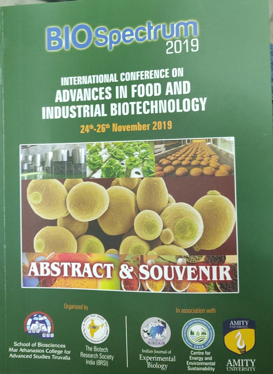 somu1964's tweet image. Attended inagural of intl. conf. BIOspectrum 2019 at #MACFAST, Thiruvalla, today. Phenomenal participation from Reachers abroad. Prof. Ashok Pandey' s #BRSI association with this August event is obvious. IJEB has committed a spl issue on this.
@CSIR_NISCAIR
@CSIR_IITR
@CSIR_IND