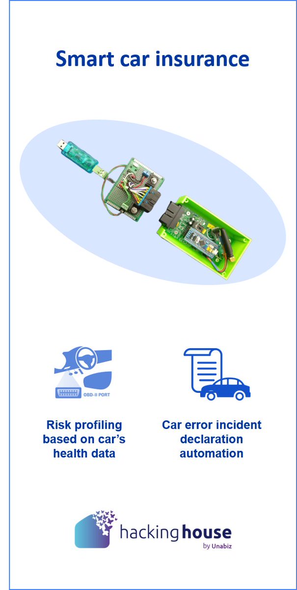 TheHackingHouse's tweet photo. https://t.co/xhZxFyYVGZ has developed a #SmartInsurance solution called URBNAI.

URBNAI helps insurance companies to automatically check that the incident declaration matches with the data of the #OBD-II device. Insurance companies also assess the risk linked to a customer. https://t.co/ICkg4hViml
