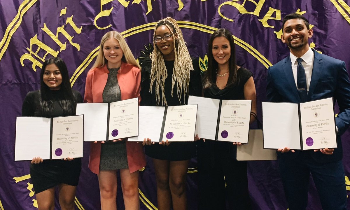 University of Florida News (@ufnews) on Twitter photo .<a href="/UFPAD/">Phi Alpha Delta</a> Pre-Law Fraternity teams took 1st and 3rd in the national #PADPLConf — the 10th year in a row UF has won! UF also took best attorney and 5 chapter awards. "The only one they didn't win was for New Chapter and they are not eligible for that!" said advisor @BrianCahill_PhD. .<a href="/UFPAD/">Phi Alpha Delta</a> Pre-Law Fraternity teams took 1st and 3rd in the national #PADPLConf — the 10th year in a row UF has won! UF also took best attorney and 5 chapter awards. "The only one they didn't win was for New Chapter and they are not eligible for that!" said advisor @BrianCahill_PhD.