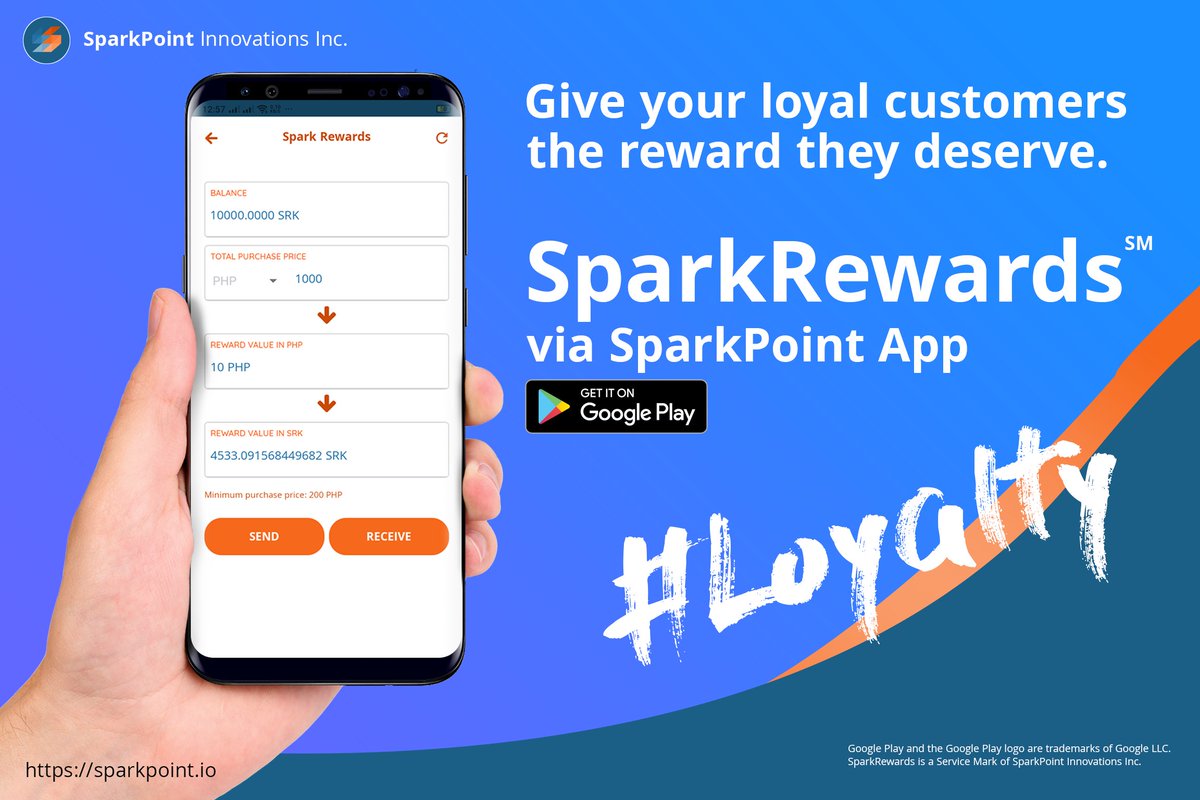 sparkpointio's tweet image. With SparkRewards℠ you can thank your loyal customers by giving them the reward they deserve.
No card. No expiration. No subscription fee.
Real-world value.
#SRK #SparkPoint #SparkRewards #TheRewardYouDeserve