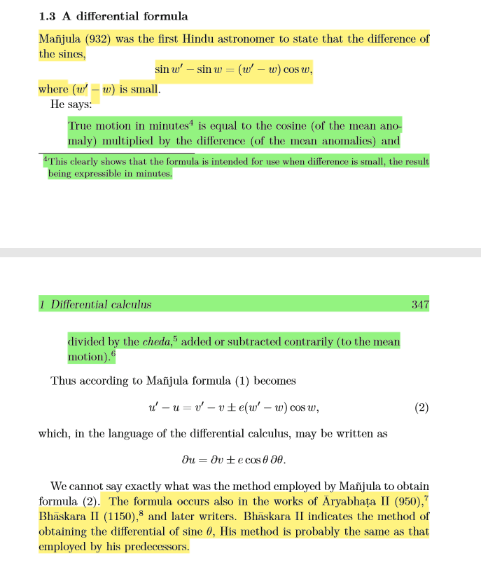 Firstly,the Text in the Excerpt Below is a Translation of the Corresponding Portions of Laghumānasa of Mañjula-composed in SanskritIn Sanskrit,Jyā and Kotijyā of a Dhanu(Arc) correspond to Sine and Cosine-here they are Functions of an Arc than an Angle https://twitter.com/mdrafi9111/status/1198878105227513857