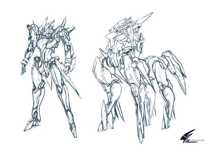 之前畫的人馬型機體有新的構思所以重畫了一下。基本上把之前的草圖還原成單純的人形機體,然後將其餘的部分當作擴張組件來設計的。
#mecha #Mechanical #Robots #illustration #落書き #メカ #オリジナルイラスト #ロボット 