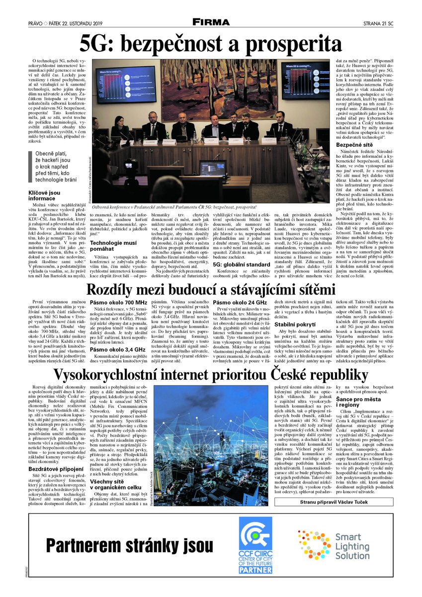 SmartLightingS1's tweet image. Začátkem listopadu se v Praze uskutečnila odborná konference pod názvem 5G: bezpečnost, prosperita! V čem můžem být nová síť užitečná, případně riziková? Čtěte více v článku deníku Právo: smartlightingsolution.cz/5g-bezpecnost-…
#5g #smartlightingsolution #smartcity #smartcities #mestobudoucnosti
