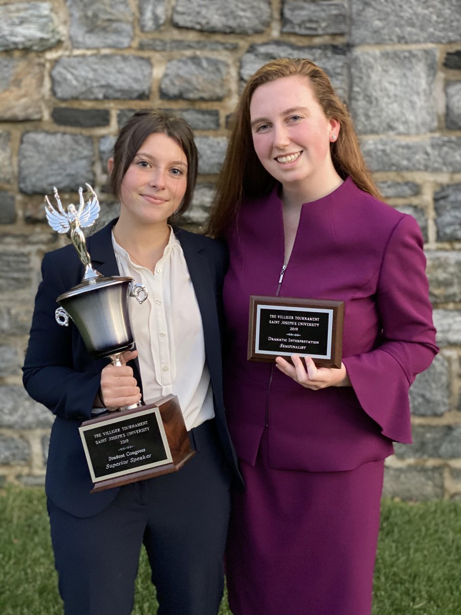 STJHILL's tweet photo. Congratulations over the weekend to the speech and debate team, who competed at Saint Joseph’s University in Philadelphia. Joan Cottingham was a semi finalist in Dramatic Performance and Stella O’Brien placed 2nd over all in Congressional Debate. https://t.co/RMNcSKRBwX