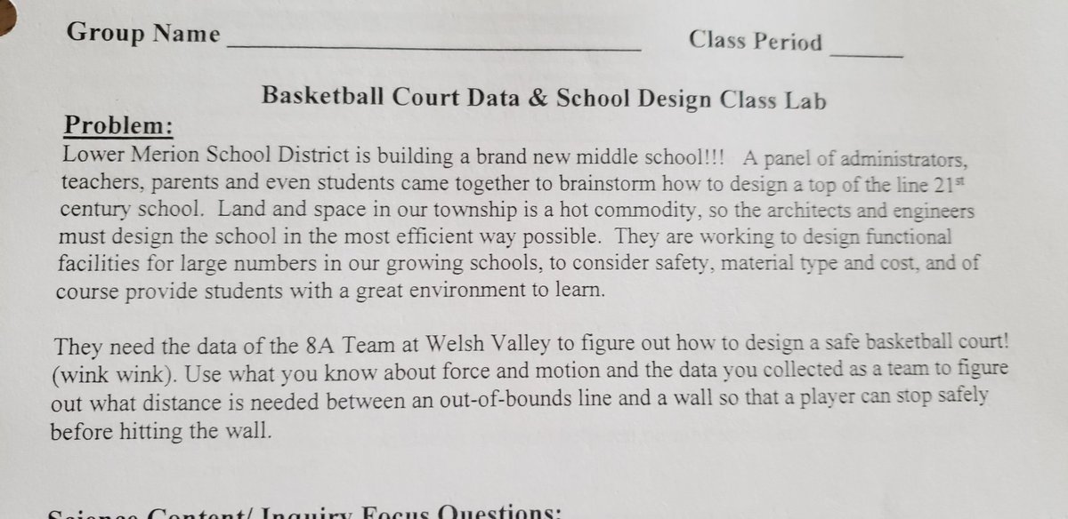WVMSDragons's tweet photo. #NoPowerNoProblem!! Ss in Ms. Hunt's are working on Basketball Court Data &amp; School Design!! #ProblemBasedLearning #PBL @TeachingSTEM @NSTA #LMSD #WVMW #LMSDAllForward #TransformativeCurriculum #UnitUpgrade https://t.co/9LdsWkUoCe