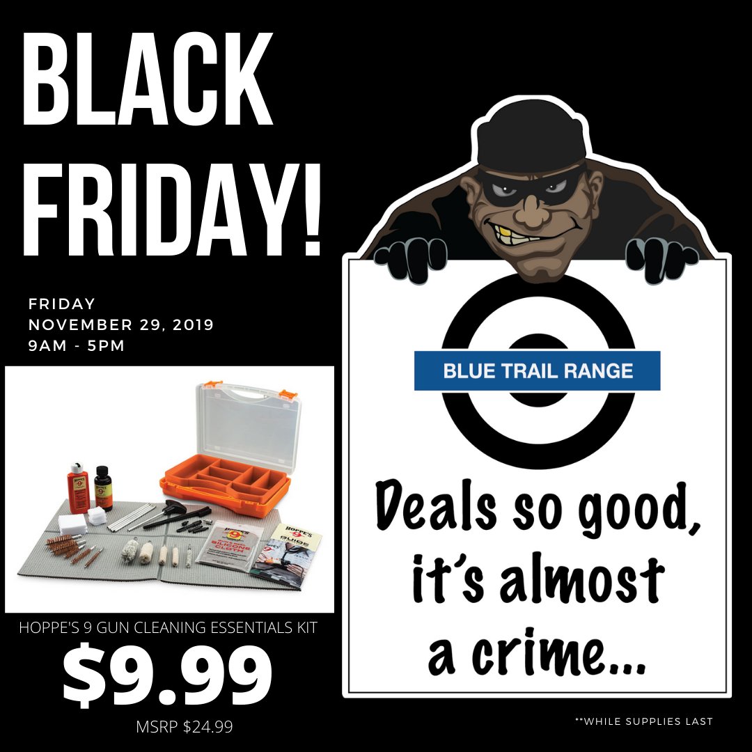 bluetrailrange's tweet photo. Here is the first Black Friday door buster!

This has an MSRP of $24.99

Come in and get your cleaning kit while supplies last.

#BlueTrailRange #BlackFriday https://t.co/pgBKXpZhXj