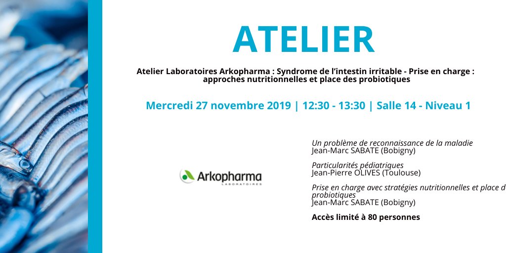 Les JFN (@lesjfn) on Twitter photo A 12h30 en salle 14 - niveau 1 débute l'atelier du laboratoire <a href="/Arkopharma/">Arkopharma</a> "Syndrome de l'intestin irritable - prise en charge : approches nutritionnelles et place des #probiotiques " Nous vous attendons ! #LesJFN #JFN2019 lesjfn.fr/programme/atel… A 12h30 en salle 14 - niveau 1 débute l'atelier du laboratoire <a href="/Arkopharma/">Arkopharma</a> "Syndrome de l'intestin irritable - prise en charge : approches nutritionnelles et place des #probiotiques " Nous vous attendons ! #LesJFN #JFN2019 lesjfn.fr/programme/atel…