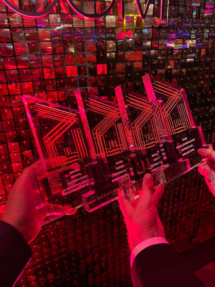 inspiredfilms's tweet photo. We won again! Couldn't be more proud of our super talented team for picking up four awards and seven nominations for our films at the @EVCOMawards. Go Team Inspired! #evcomawards #film #londonfilmawards #makingadifference #lovethisteam #weareinspired https://t.co/MfNrihtGlP