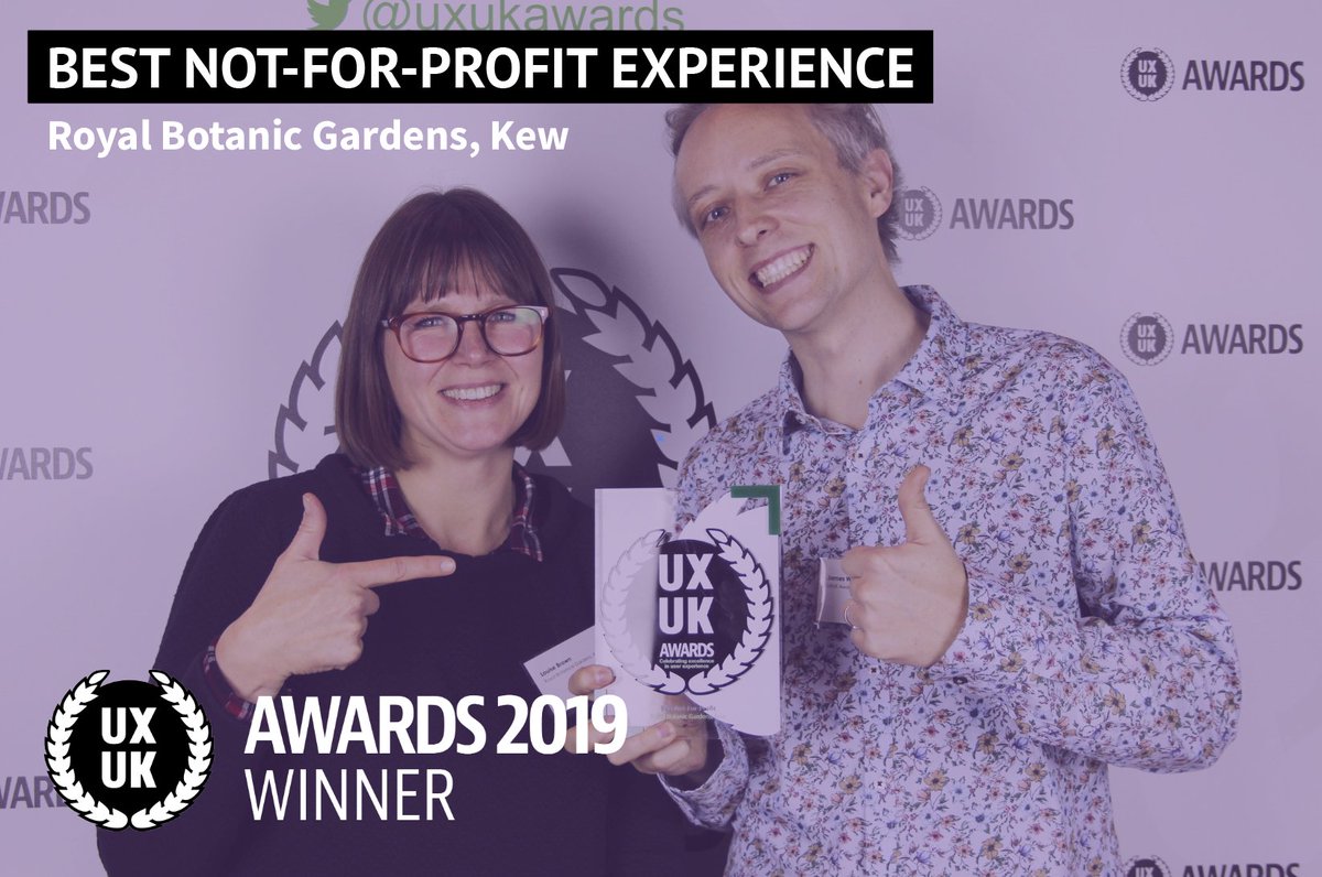 Bunnyfoot (@bunnyfootsays) on Twitter photo We took home 'Best Not-For-Profit Experience' at this year's
<a href="/UXUKAwards/">UX UK Awards</a> for our work with <a href="/kewgardens/">KewGardens</a> Congratulations everyone involved!
bunnyfoot.com/2019/11/bunnyf… #ux #uxukawards19 #uxdesign We took home 'Best Not-For-Profit Experience' at this year's
<a href="/UXUKAwards/">UX UK Awards</a> for our work with <a href="/kewgardens/">KewGardens</a> Congratulations everyone involved!
bunnyfoot.com/2019/11/bunnyf… #ux #uxukawards19 #uxdesign