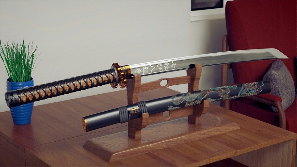 FuransuJapon's tweet photo. Un katana, le sabre japonais emblématique. https://t.co/oCOEcrWHLz