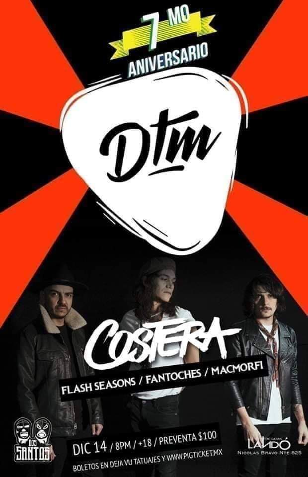 Foro Landó Norte #ForoLandó
Sábado 14 de diciembre 
7mo aniversario <a href="/dtmtoluca/">dtm toluca</a>
<a href="/Costera_MX/">Costera</a>+<a href="/FlashSeasons/">𝗙𝗹𝗮𝘀𝗵 𝗦𝗲𝗮𝘀𝗼𝗻𝘀</a>+<a href="/fantochespunk/">Fantoches</a>+Macmorfi 
8 PM/+18/INE requerida/Preventa $100/www.pigticket.mx