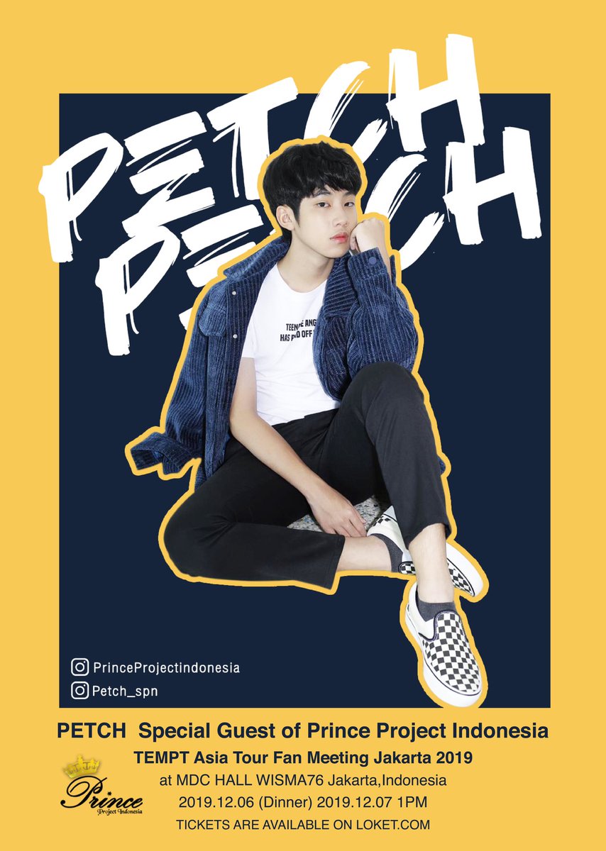 pech_spn's tweet photo. It’s a pleasure a be meeting you guys Indonesian fans as a guest star for TEMPT I hope to meet all of you #princeprojectindonesia #TEMPTindonesia #PetchindonesiaGueststar https://t.co/1mXDdkXJdL