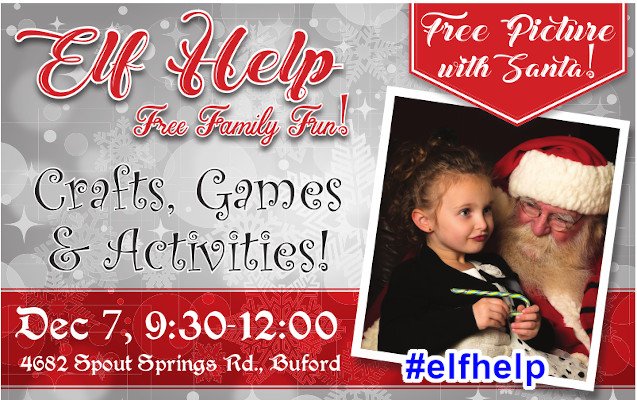 AtTheCrossing's tweet photo. It's that time of year, again!  Come see Santa and get a free picture!  #elfhelp #Christmas #Santa https://t.co/cO9WLP0G9n