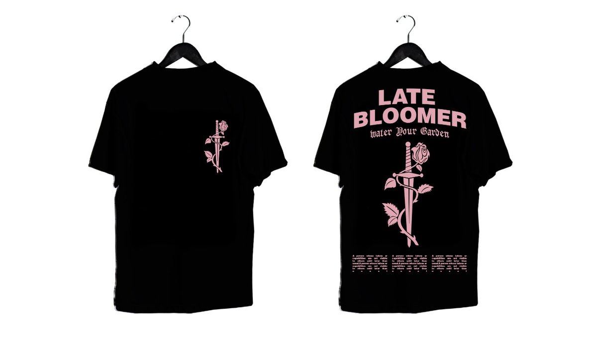 Whats a fire EP without fire merch?Hit up <a href="/YungTyran/">Tyran</a> for these limited edition Late Bloomer threads
#LateBloomer