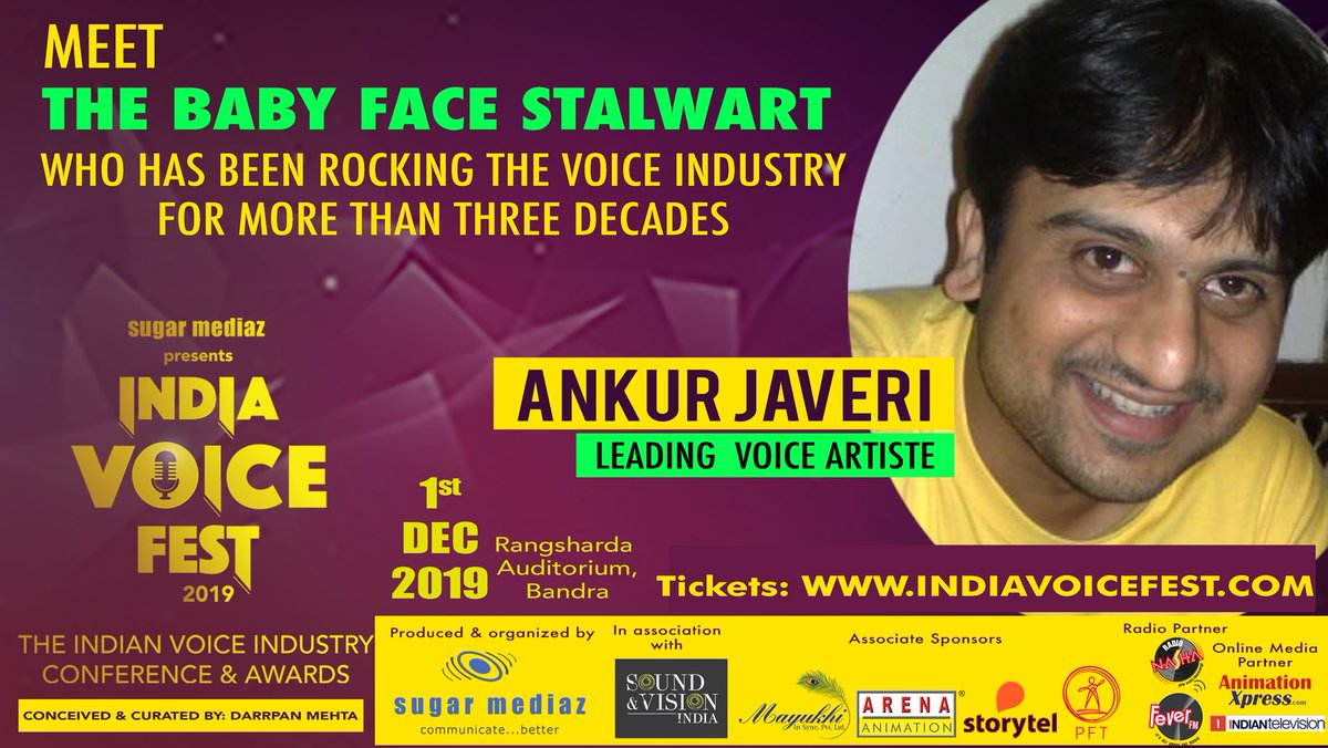 Beginning as a child artist, Ankur Javeri has rocked the voice industry for over three decades. His youthful voice goes along with his personality &amp; the wide array of roles and characters Ankur has given to this industry! Catch him live at India Voice Fest 2019.

<a href="/AnkurJaveri/">AnkurJaveri</a>
