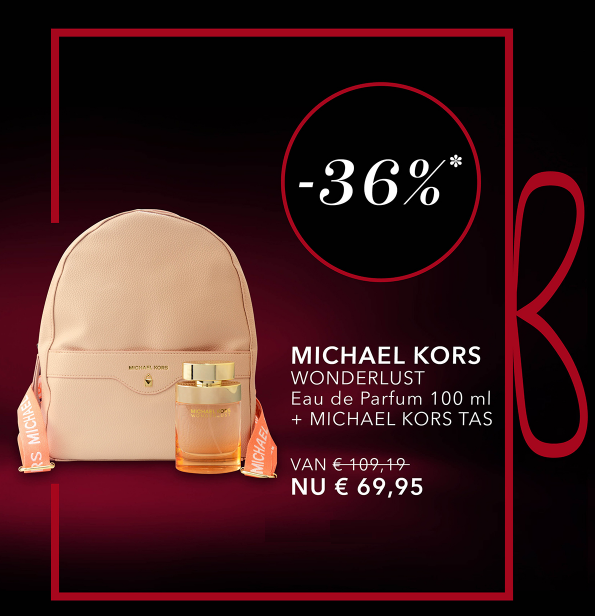 DealstrackerB's tweet photo. 36% Korting Michael Kors set Wonderlust EdP 100 ml + tas. Gratis 2 samples naar keuze en verzending is gratis. Ook mogelijk om het op te halen bij DHL afhaalpunt of een Douglas winkel.

Check alle deals op https://t.co/FGtJquDLVf of bekijk deze deal  https://t.co/2lDoI7hMJT https://t.co/bCq5mTbZpc