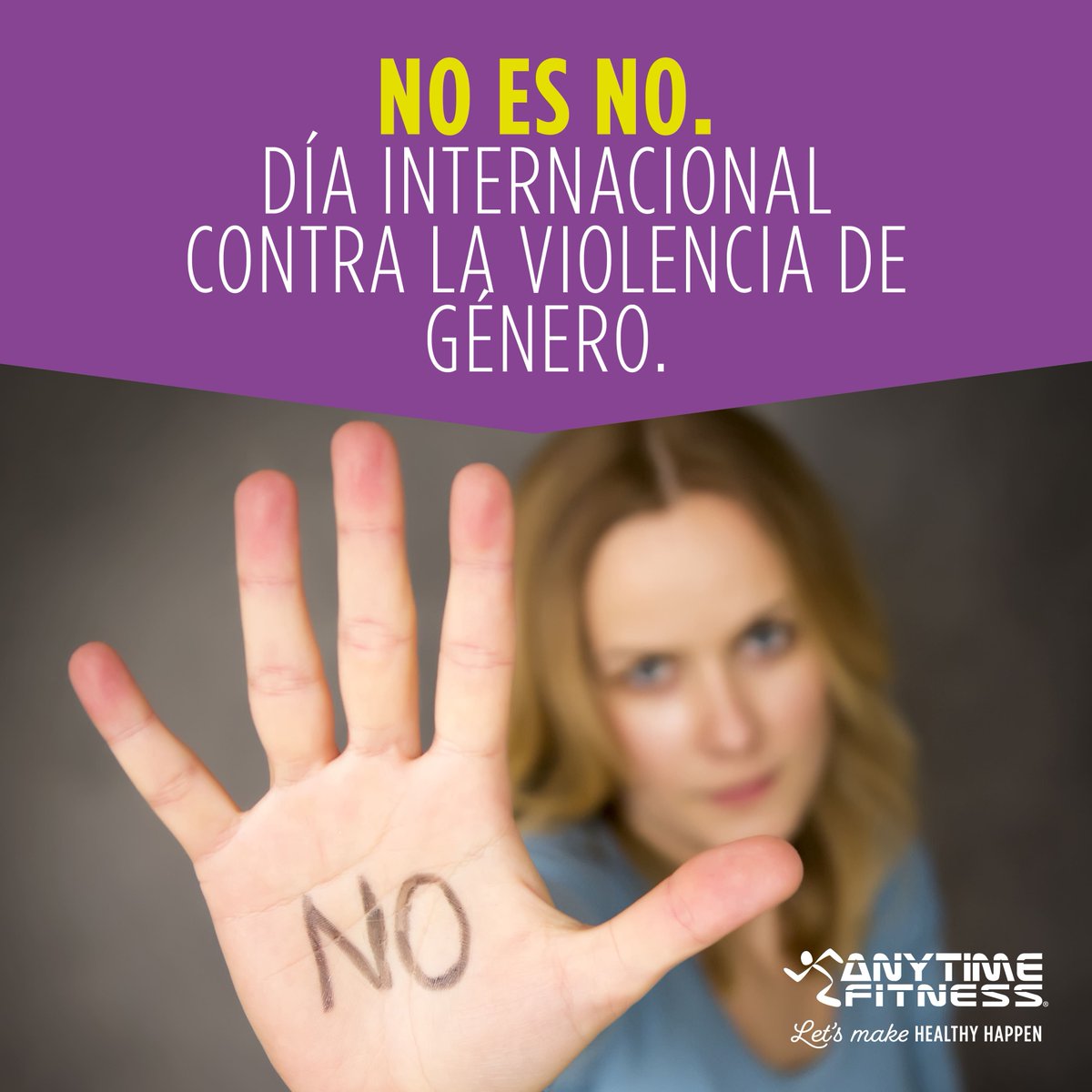 AnytimeFitEsp's tweet photo. 💜💜💜Creemos que un mundo más humano es posible si tod@s luchamos por lo mismo. ¿Te sumas? 💜💜💜 #AnytimeFitness #NiUnaMenos #NiUnoMenos #diacontralaviolenciadegenero #25N #BastaYa #JuntosEsPosible #EstiloDeVida #Fitness #FitAttitude #Sport&amp;Health #VidaSana #Respect #Contigo https://t.co/dDWgsBqbbB