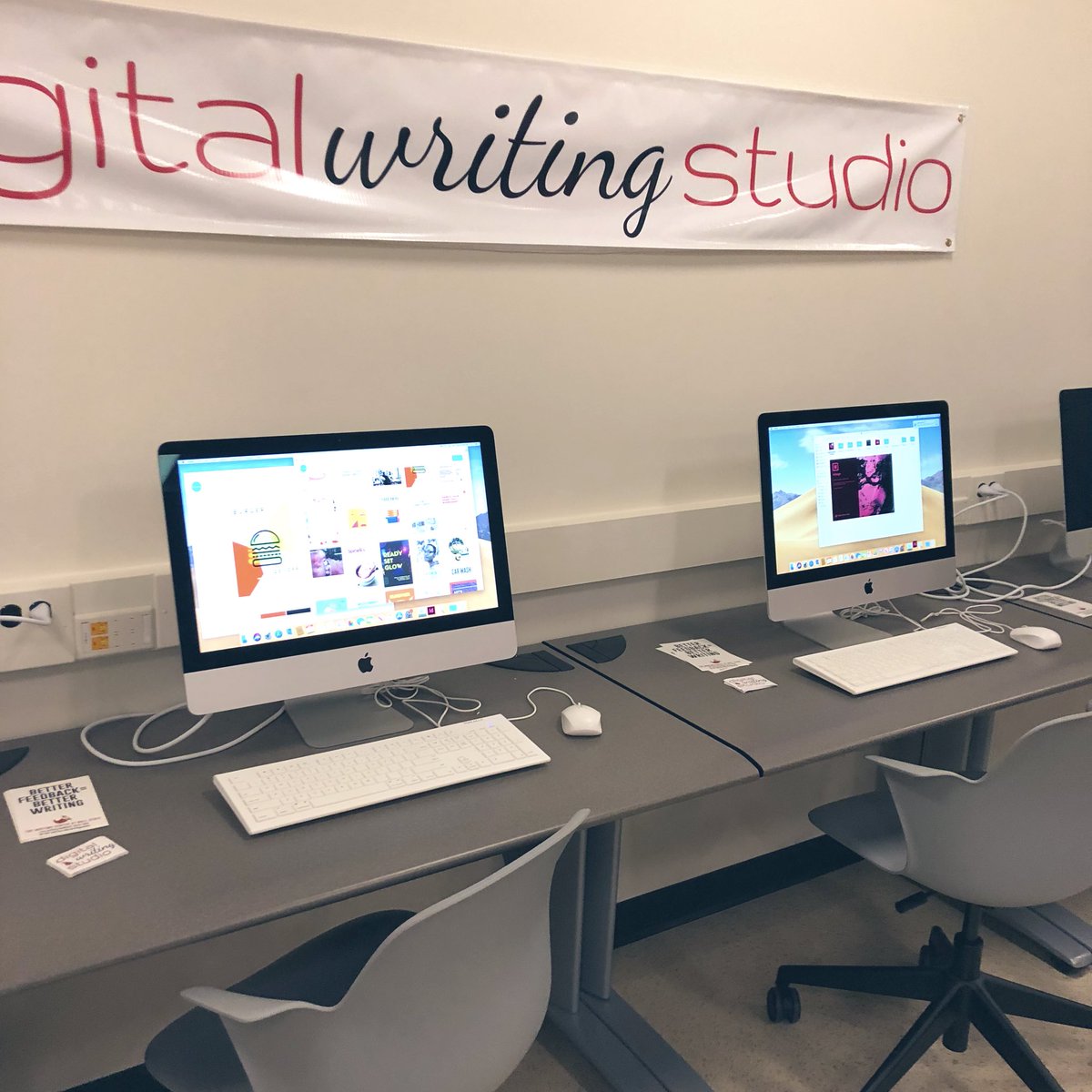 bsuwrites's tweet image. Get to work 💪 Get some feedback 💬 Get it done! 🏆 The Digital Writing Studio is a tech workspace and a tutoring space. Reserve a workstation, bring your laptop, or consult a tutor with any multimodal questions. #bsuwrites @bsuenglish @BallState_WP