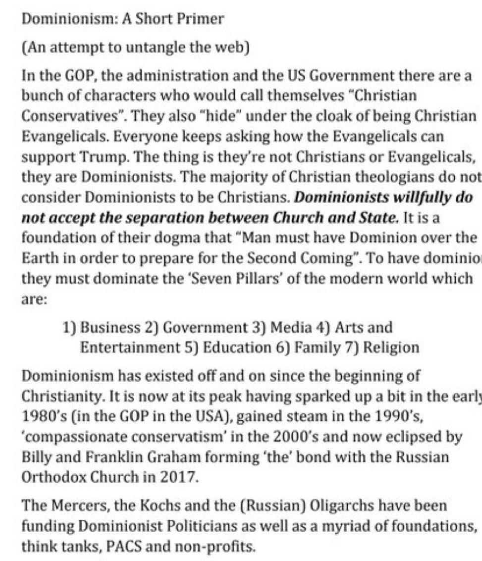 saltyconchy's tweet photo. @johnpavlovitz @SecretaryPerry They're not Christians John. These are dominionists with full intentions of destroying the world as we know it to create a theocracy. They want a constitutional referendum and must be denied #NoConCon #NoConConForAnyReason https://t.co/pYVmz6IWKM