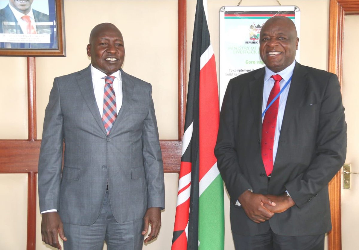 The newly appointed FAO representative in Kenya Dr. Tobias Takavarasha today paid me a courtesy call in my office at Kilimo House. He promised to support the ministry through the Agriculture Sector Transformation and Growth Strategy (ASTGS).<a href="/FAOKenya/">FAO in Kenya</a> @kilimoKE
