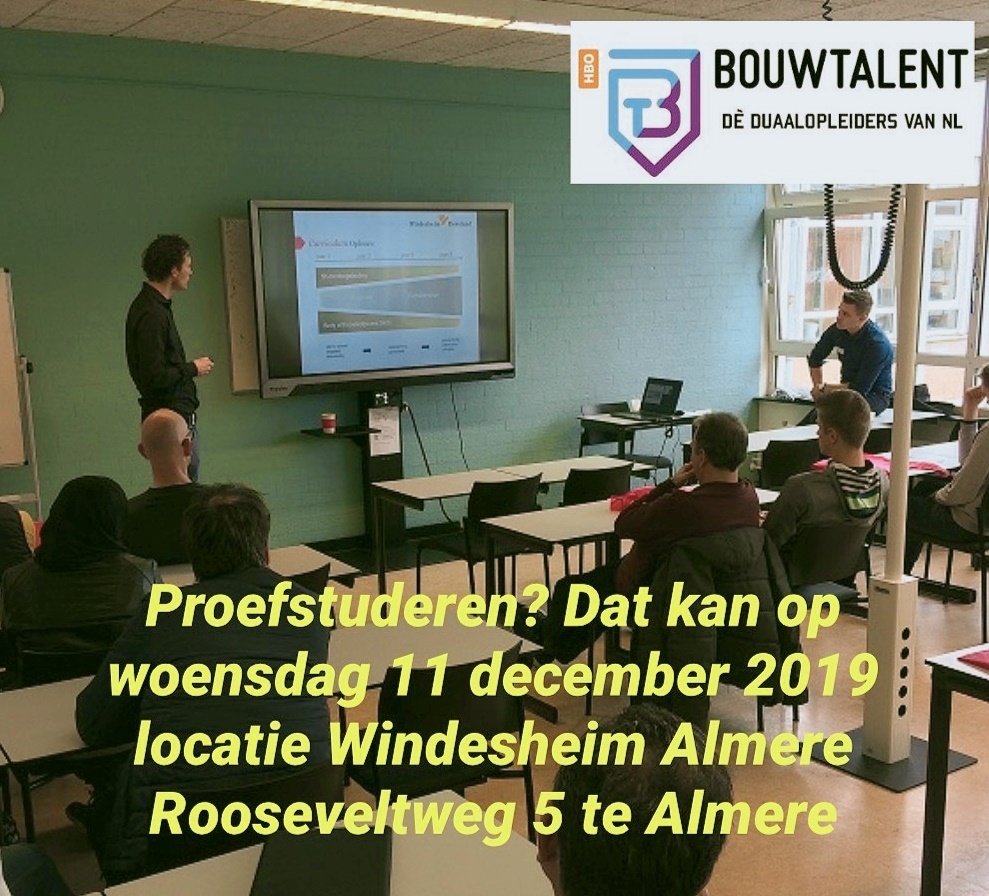 Kom proefstuderen en ontdek of de duale AD HBO Bouwkunde opleiding bij jou past. Je volgt een speciaal programma met andere studiekiezers. Mocht je vragen hebben, kan je deze meteen stellen. Je kunt vrij van school krijgen voor deze middag. Geef wel de datum door aan jouw school!