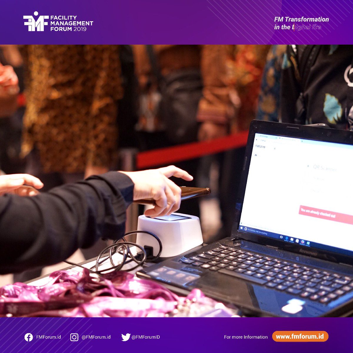 FMForumID's tweet photo. As the #FMForum2019 was held with the various exciting events,we were having online and onsite registration team stood forefront to serve participant &amp; get them registered conveniently. This team also were also giving out the event kit; Smartwatch,Tumbler and Laptop Case https://t.co/59rfzKYfXA