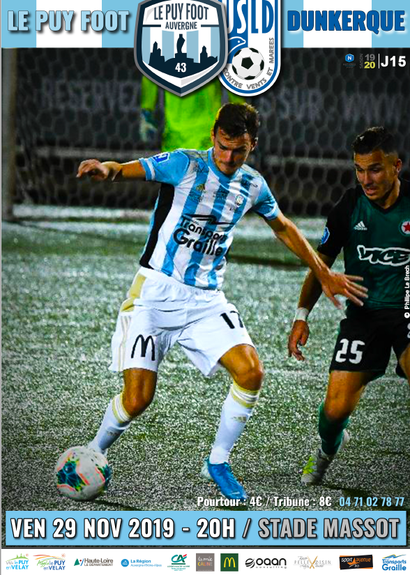 lepuyenvelayfc's tweet photo. [#NationalFFF] 🚨
⚽ L'affiche du match face à @usldunkerque !
J15 match vendredi 29 novembre à 20h au stade Massot. 
Ne vous fiez pas au classement, les Ciel et Blanc donneront du fil à retordre aux Ciel et Marine !!! Qu'on se le dise !
#GoPonots 🔵⚪
📷 Ph. Le Brech https://t.co/hcrG42xQrt