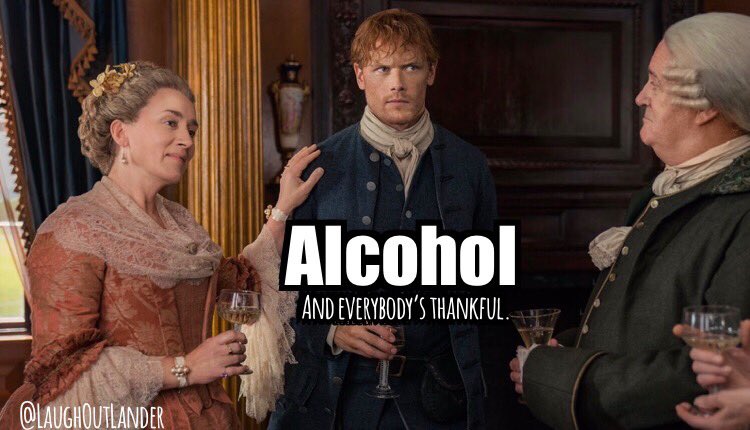 LaughOutLander's tweet photo. Ah, holidays.😏#Outlander #Family #Politics #SameArguments #DifferentCentury #TimelessSolution 🥃🍺🥂🍷🍸#repeat (I’m #GenXJocasta 😂) https://t.co/rvYmt8Rqwu