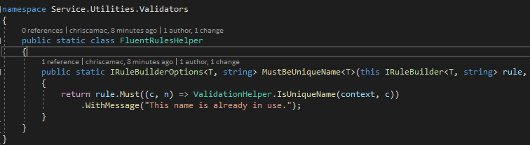 PilgrimSecret's tweet image. Having some fun this morning building my own #FluentValidation extension methods.

Sometimes you just gotta have fun with a more creative solution.
#dotnet #validation