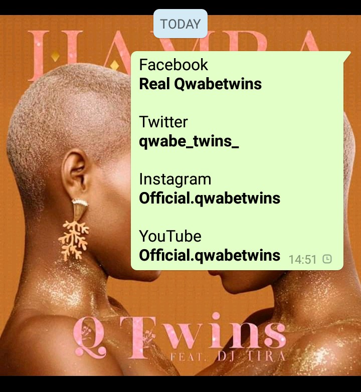 qwabe_twins_'s tweet photo. Our social media handles ♥
#Pillarsofqwabetwins 😊 #Qtwins #Hamba https://t.co/hbLfD5wf4c