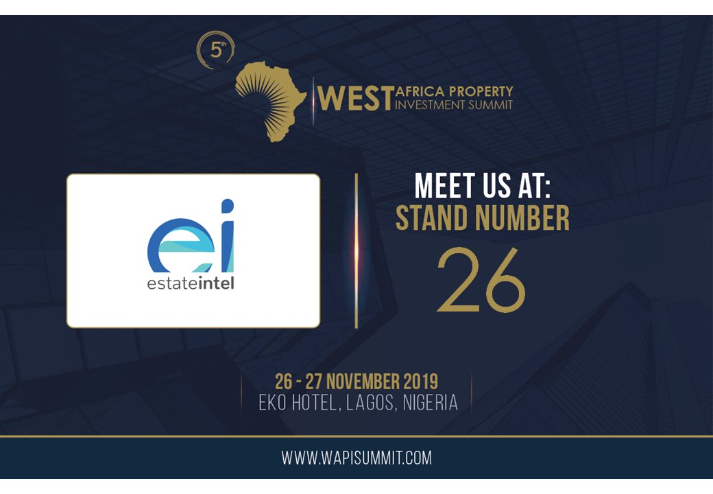estate_intel's tweet photo. Estate Intel will be exhibiting at the West Africa Property Investment Summit holding tomorrow at the Eko Hotel, Lagos. If you're attending, feel free to visit our booth at Stand 26 to experience the line of innovative solutions we've prepared for you. See you there!
#WAPI2019 https://t.co/vqXjzmDxq6