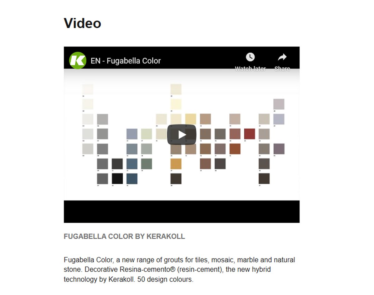 Kerakoll Grout Colour Chart