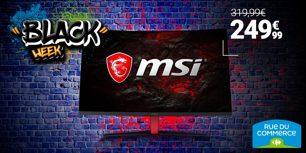Rue du Commerce (@rueducommerce) on Twitter photo L'avant-goût du #BlackFriday avec l'écran Incurvé 31.5" Full HD <a href="/msifrance/">MSI France</a> à 249.99 € 🔥🤩 #BlackFridayRDC
➡cutt.ly/1eBfWks L'avant-goût du #BlackFriday avec l'écran Incurvé 31.5" Full HD <a href="/msifrance/">MSI France</a> à 249.99 € 🔥🤩 #BlackFridayRDC
➡cutt.ly/1eBfWks