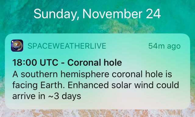 Solar coronal hole warning, you may begin to feel the effects and it may span over a few days