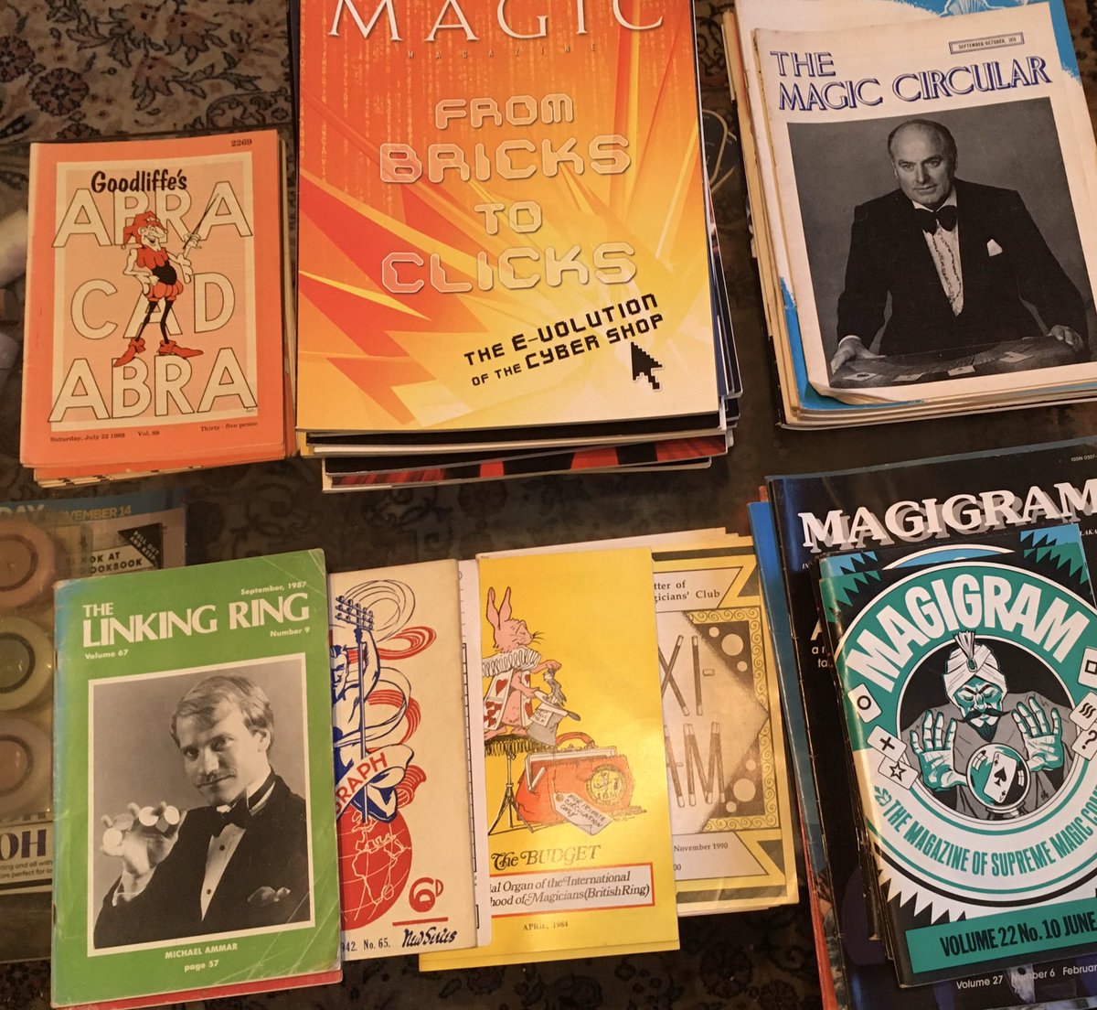 rrathbone33's tweet photo. Downsizing my magic magazine collections. Here you have the following: 10 x Abracadabra, 2 x Linking Ring, 1 x Demon Telegraph, 2 x The Budget, 5 x Trixigram, 12 x Magigram, 7 x Geni, 1 x Magic Circular, 23 x Magic Magazine. Heavy price includes UK parcel delivery open to offers https://t.co/zZo6NyLX2Q