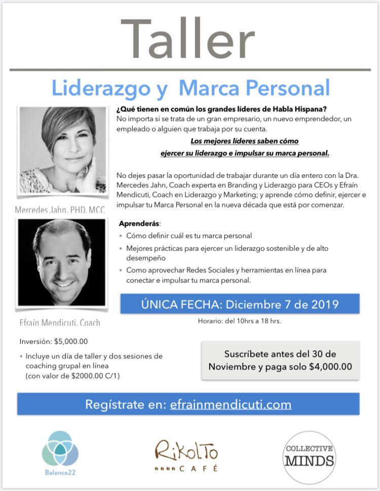EfrainMendicuti's tweet image. La increíble oportunidad de juntar mis tres grandes pasiones profesionales: #LeadershiftCoaching + #MarketingYComunicación + #AprenderYCompartir 
Inscripciones en: bit.ly/TallerDLC
