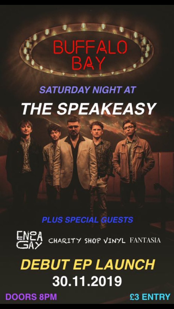 CSV__Official's tweet photo. This Saturday! Well be playing along side Buffalo Bay for their EP Launch at The Speakeasy! Only £3 at the door, till then chao chao dudes https://t.co/t5yZ68XhZ1
