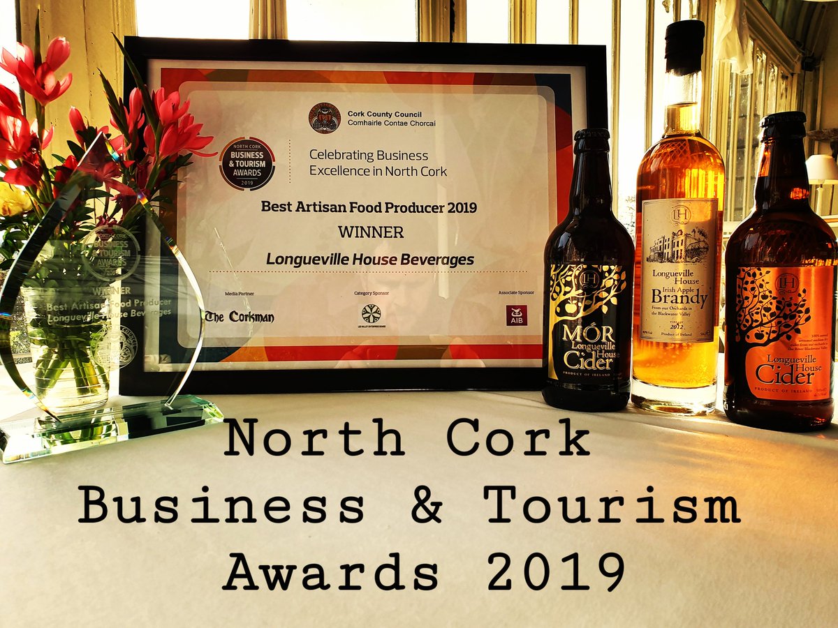 We are truly privileged to be honoured by our local community. Thank you all for your loyal and continued support over the last 50 year as a tourism provider & 35 years as an artisan producer. 
#longuevillecider #longuevillemor #longuevillebrandy #longuevillehouse #NorthCork