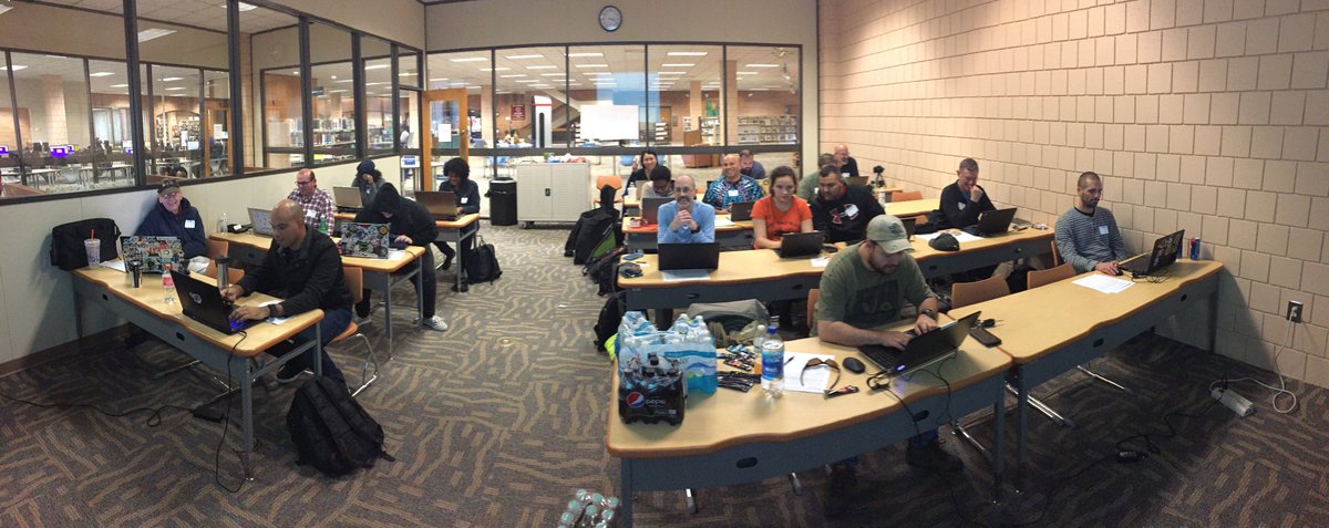 HoneydbIo's tweet photo. #HoneyDB workshop success! Such a great group of pros &amp; students. There was much learning and much honeypotting :)

Thanks to:  @ISSA_FFB and supporters @digitalocean @hopliteinfo @threatstop @novirusthanks @cloudsmith @novcon

#honeypots #DOMarketplace https://t.co/Vg19oWJtJ7