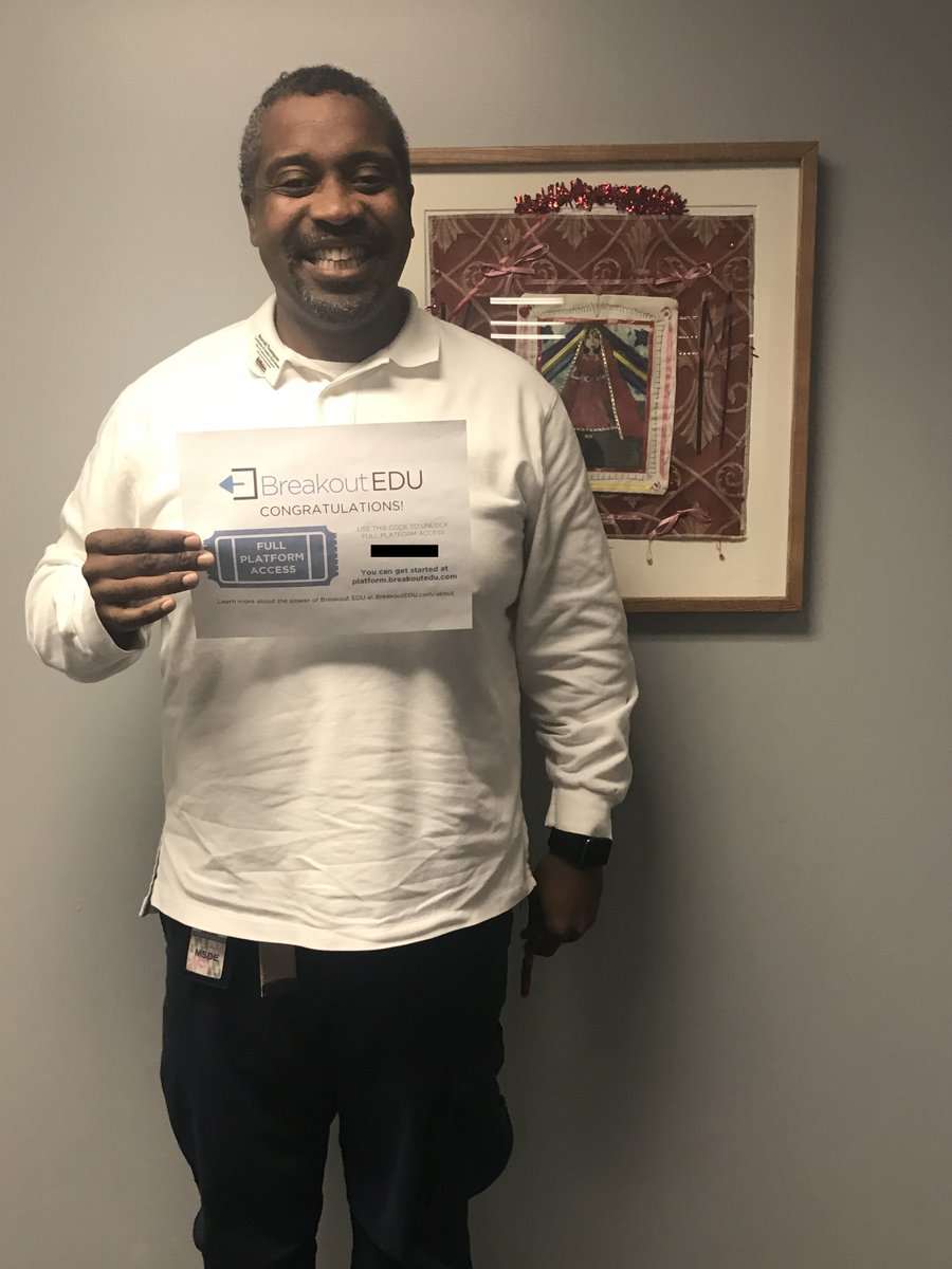 Have you experienced <a href="/breakoutEDU/">Breakout EDU</a>'s full platform access?  This educator is excited to try it after winning big at our Edcamp raffle.